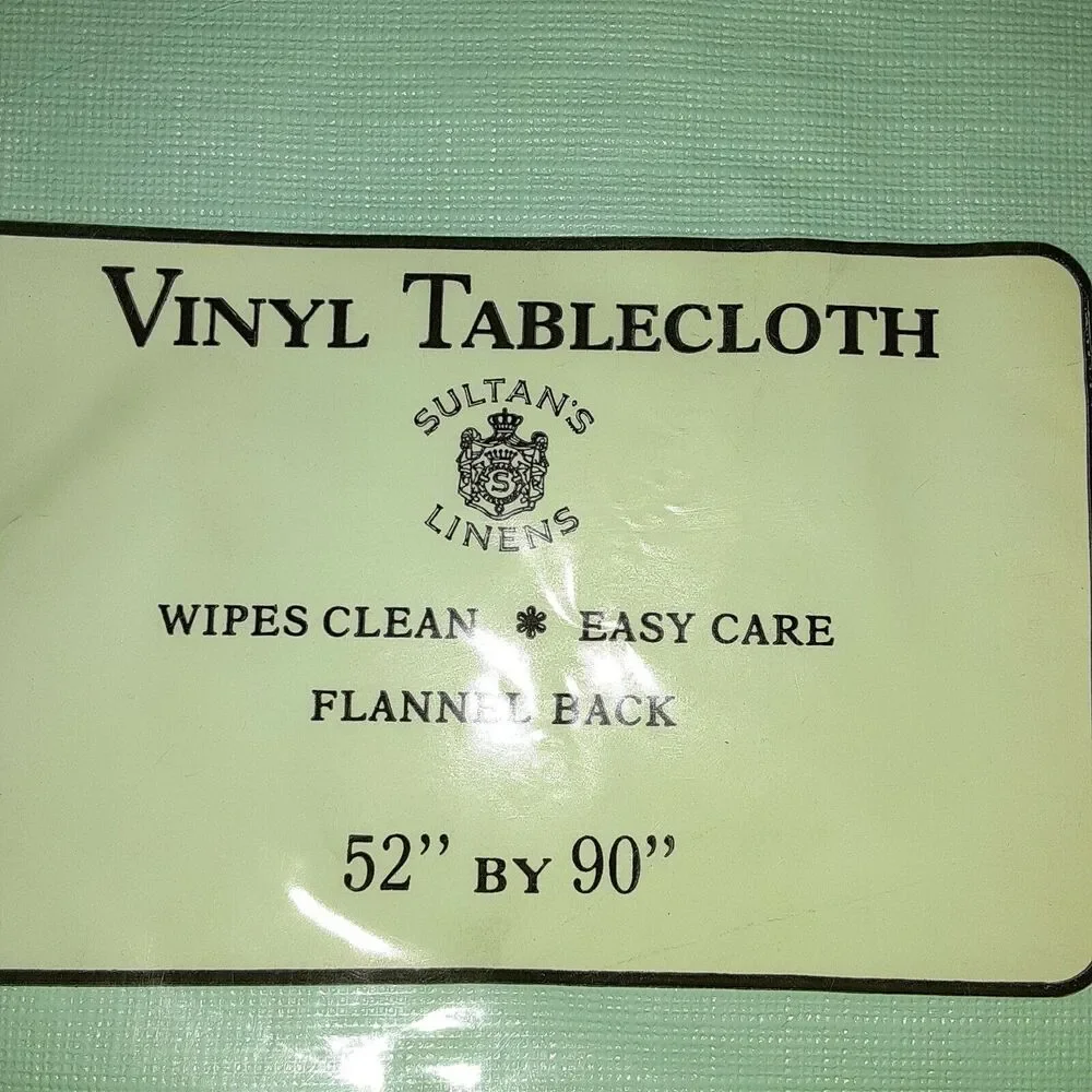 Vintage Sultan's Linens Vinyl & Flannel Backed Tablecloth 52x90,Cottage,Country